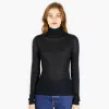 Second Skin Sheer Mock in Black sold by Autumn Cashmere