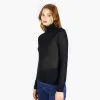Second Skin Sheer Mock in Black sold by Autumn Cashmere