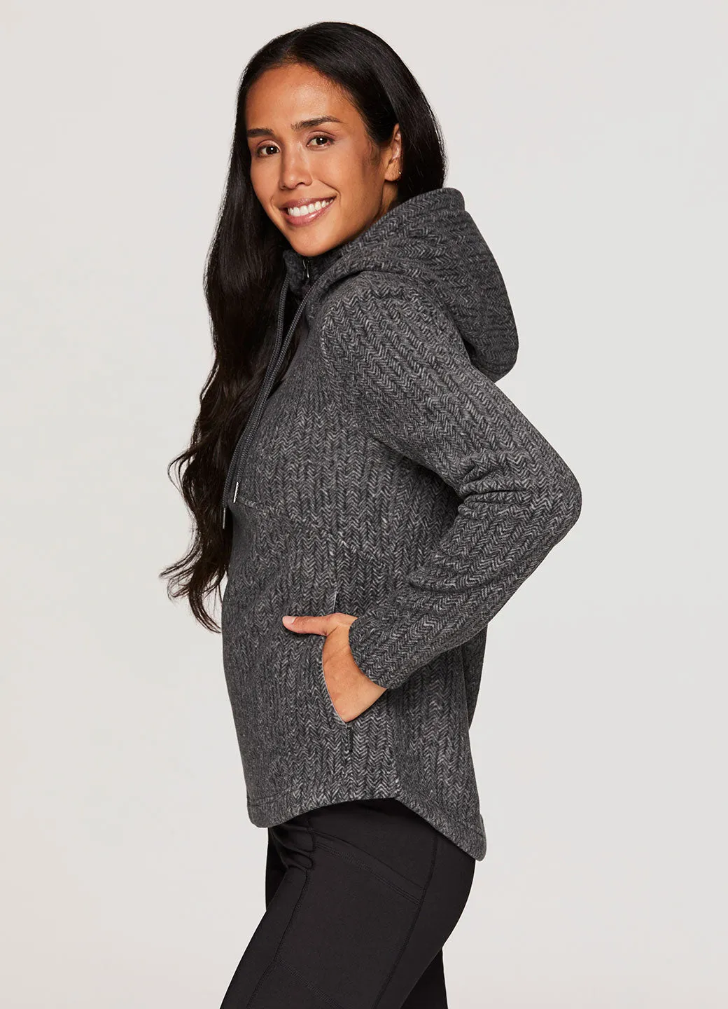 Hailey Herringbone Fleece Hoodie sold by Avalanche product image thumbnail 3