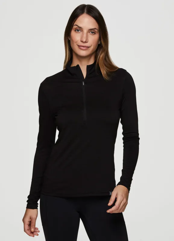 Women's Wool Blend Half Zip Baselayer Pullover Top sold by Avalanche