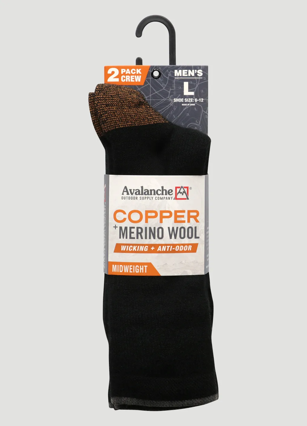Men's Copper Infused Crew Socks 2-Pack sold by Avalanche product image thumbnail 5