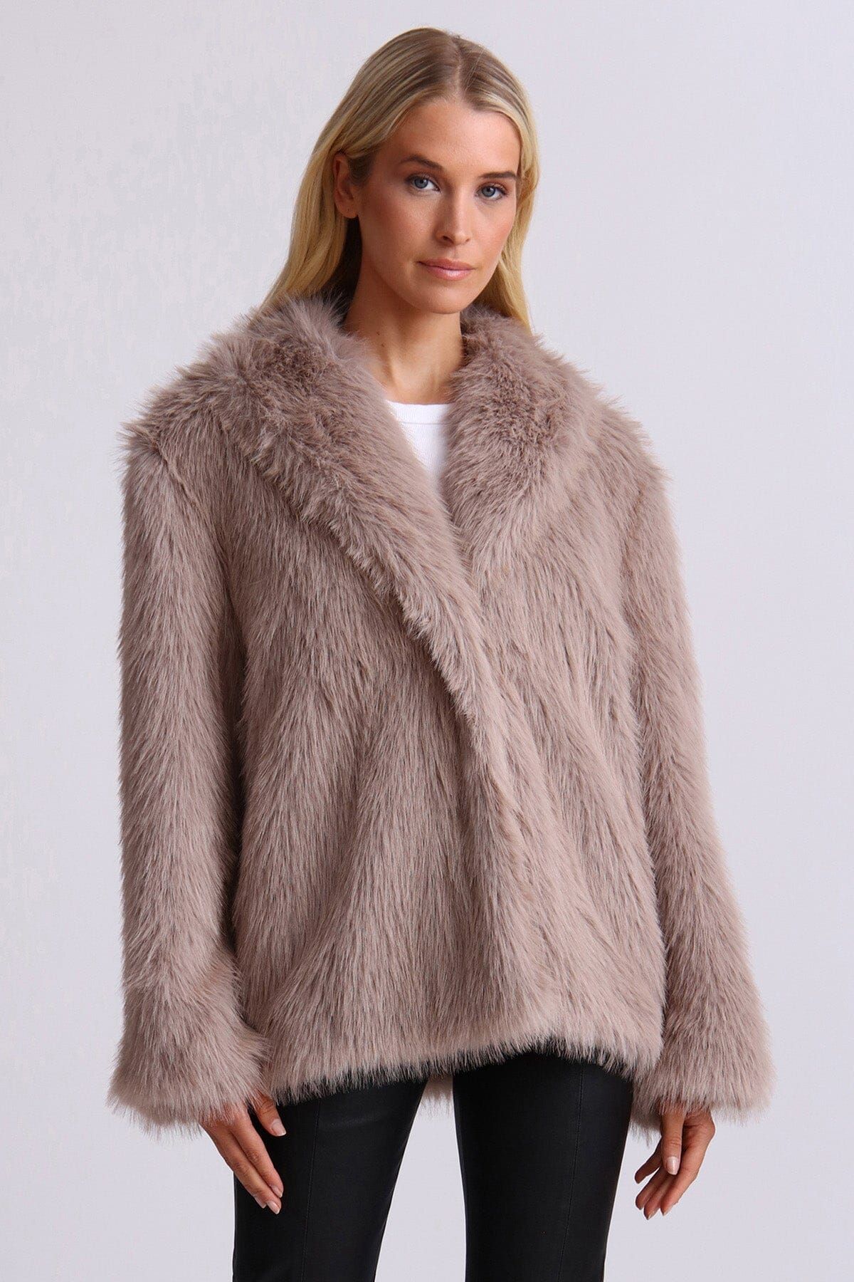 Shawl Collar Faux Fur Coat sold by Avec Les Filles product image thumbnail 5