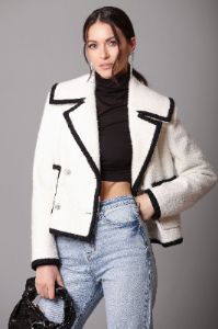 Contrast Trim Wool Blend Tweed Jacket sold by Avec Les Filles