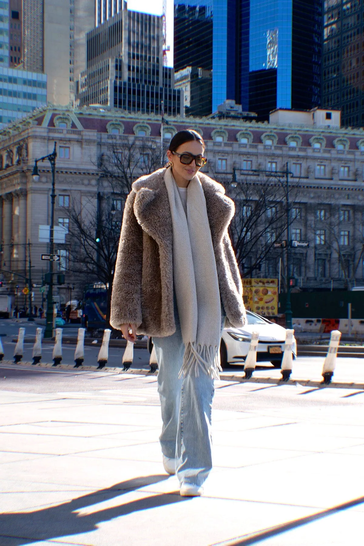 Teddy Faux Fur Notch Collar Coat sold by Avec Les Filles product image thumbnail 4