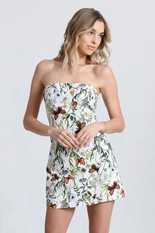 Botanical Print Stretch Cotton Mini Dress sold by Avec Les Filles