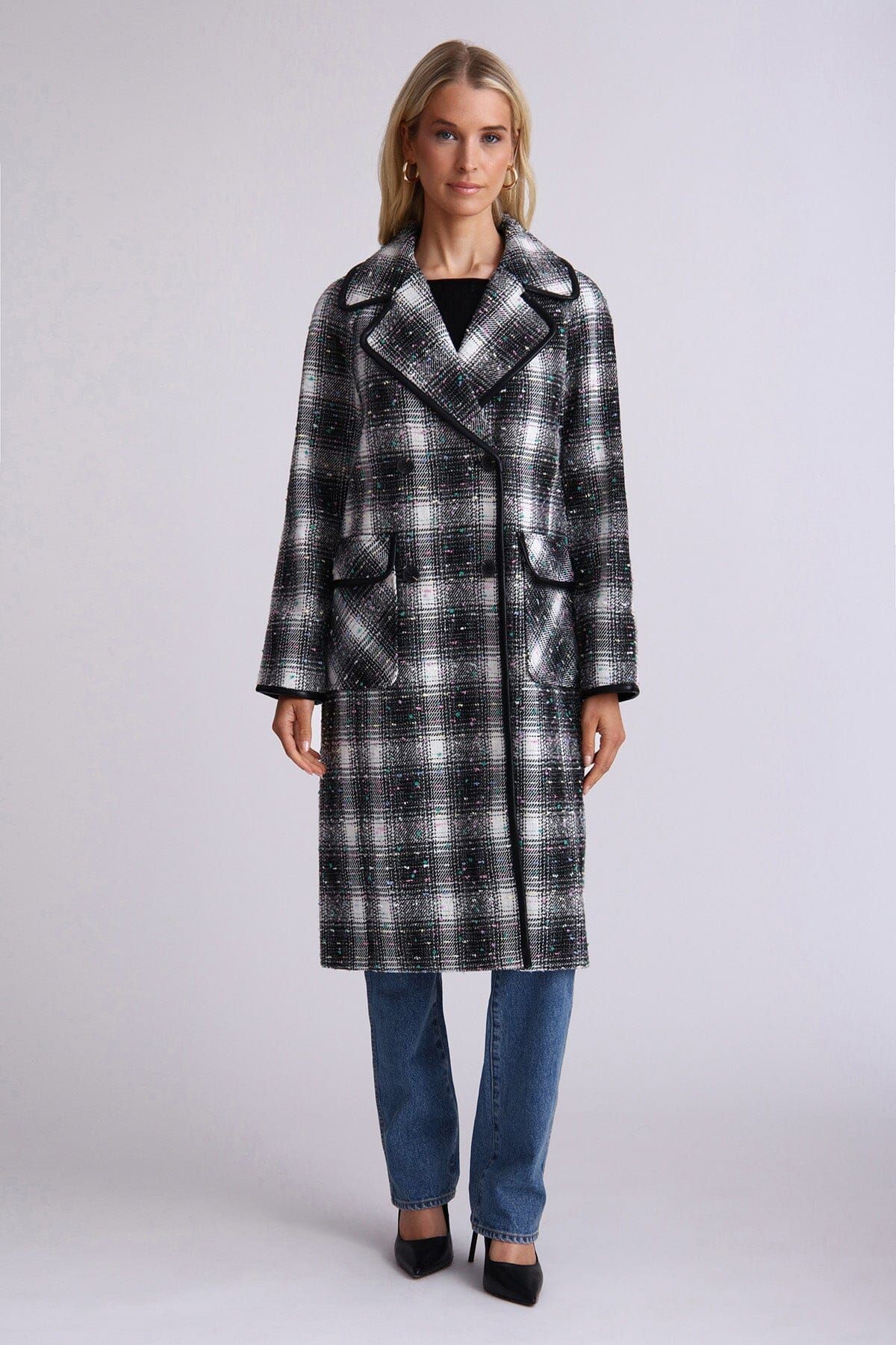 Plaid Tweed Double-Breasted Coat sold by Avec Les Filles product image thumbnail 3