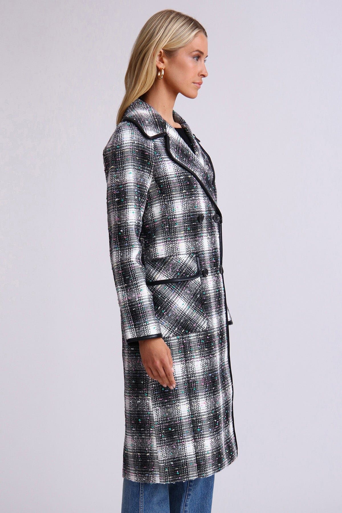 Plaid Tweed Double-Breasted Coat sold by Avec Les Filles product image thumbnail 4