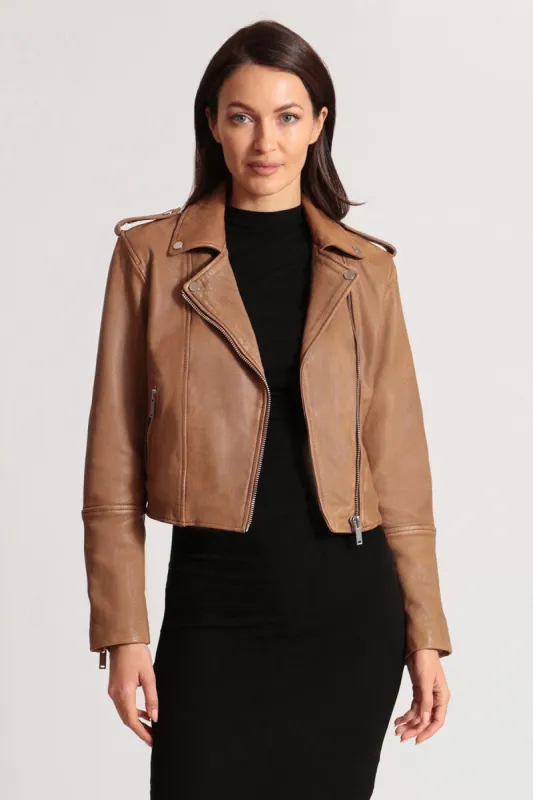 Genuine Leather City Biker Jacket sold by Avec Les Filles