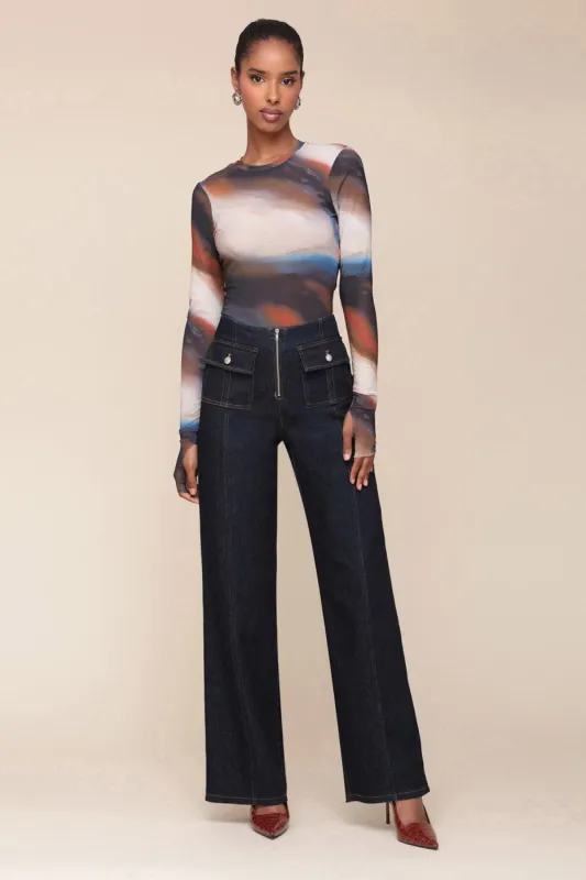 Zip Front Wide Leg Jeans sold by Avec Les Filles
