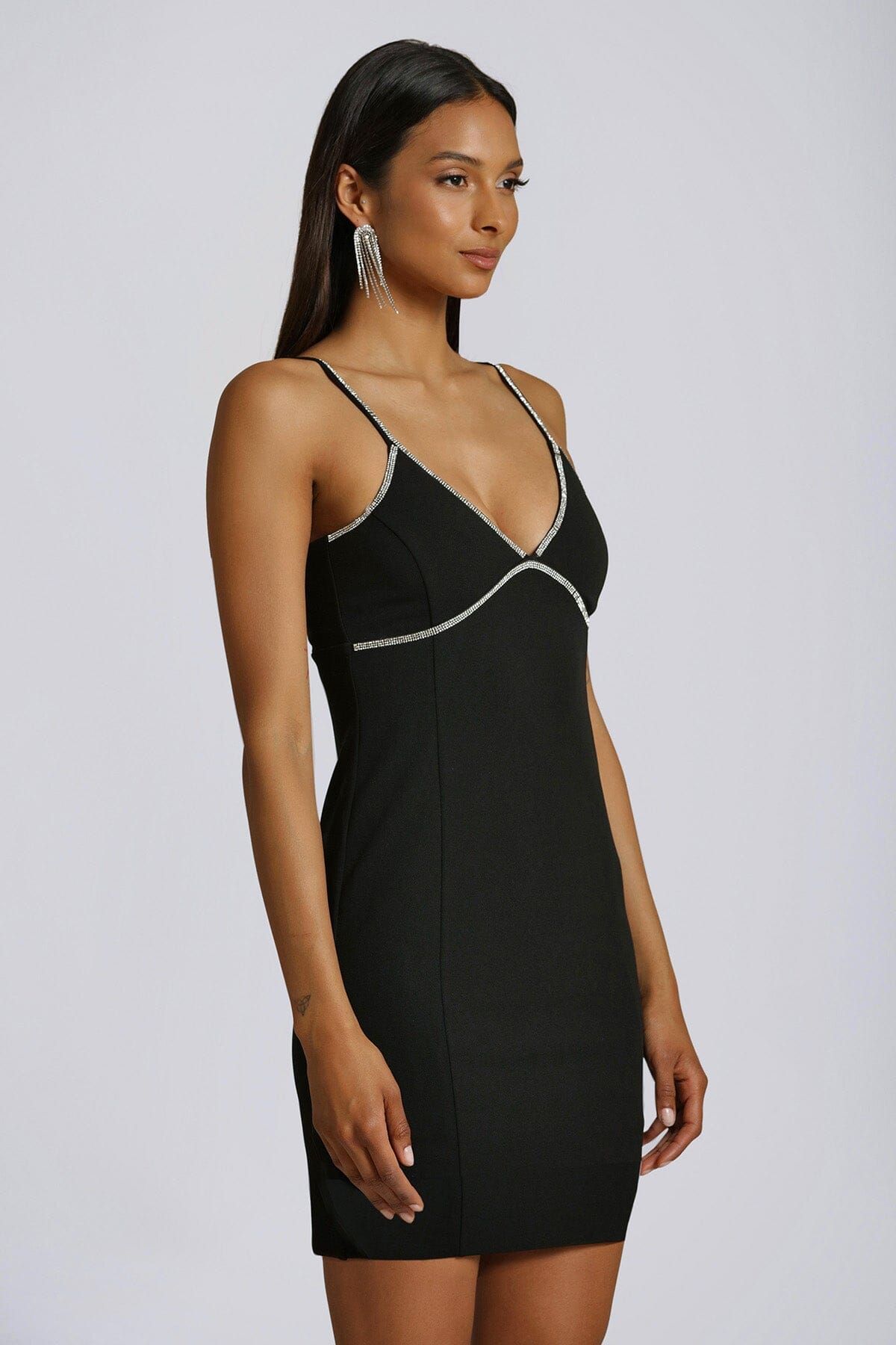 Diamanté Trim Mini Dress sold by Avec Les Filles product image thumbnail 4