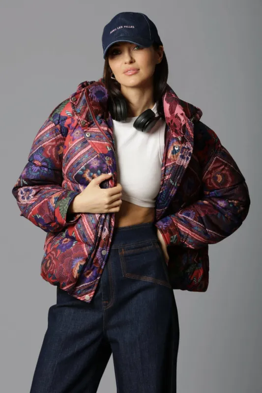 Thermalpuff™ Hooded Patchwork Puffer Coat sold by Avec Les Filles