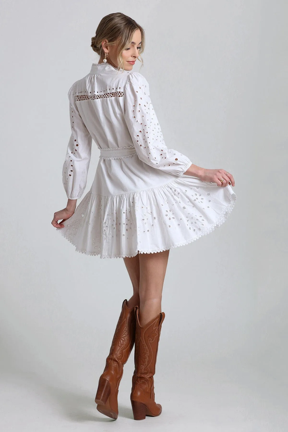 Broderie Anglaise Cotton Shirtdress sold by Avec Les Filles product image thumbnail 2