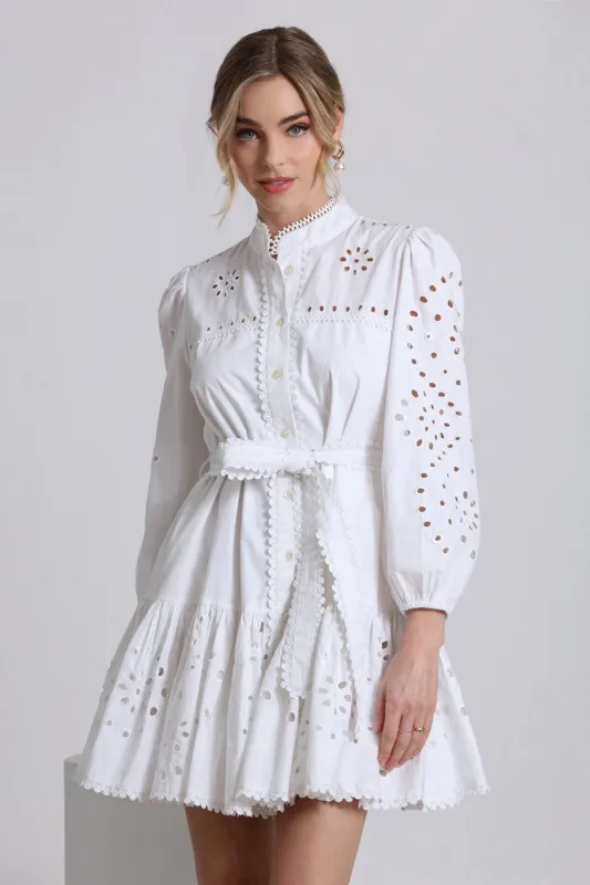 Broderie Anglaise Cotton Shirtdress sold by Avec Les Filles