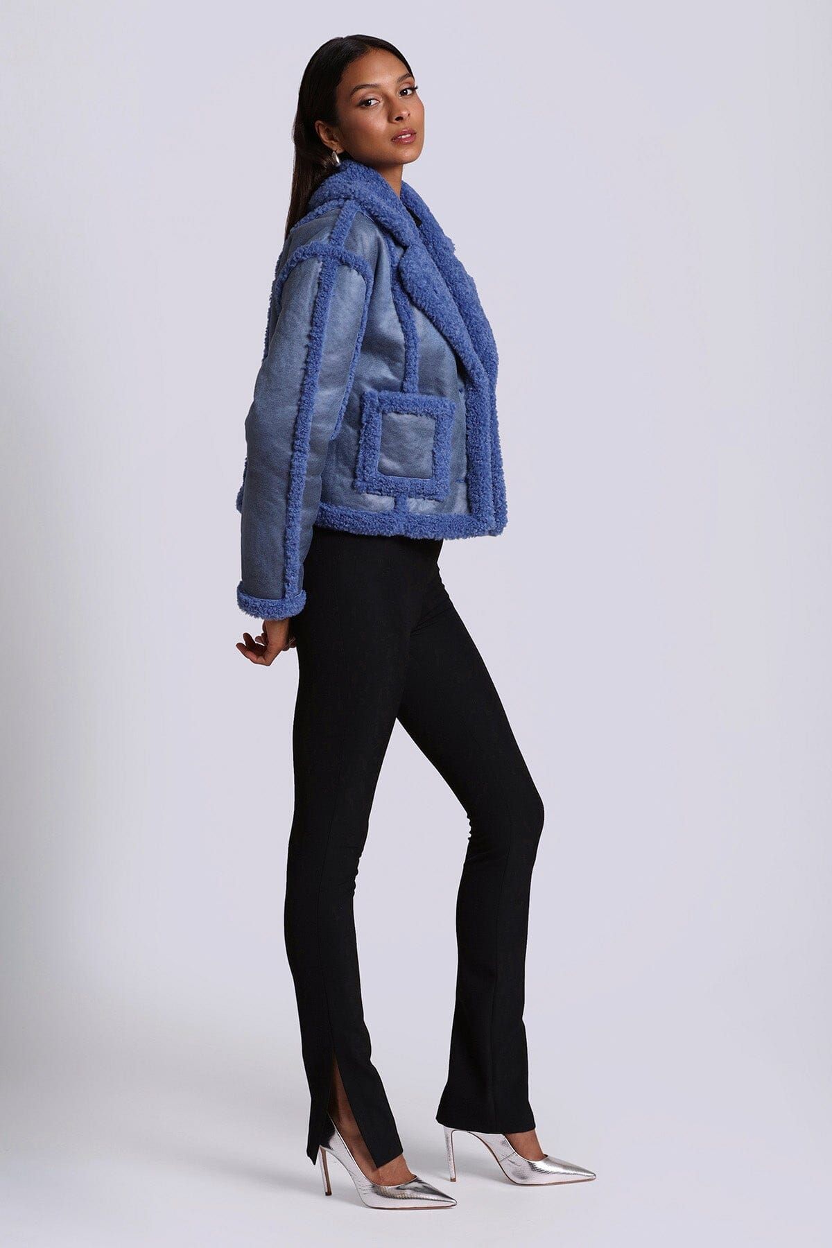 Relaxed Faux Shearling Cropped Jacket sold by Avec Les Filles product image thumbnail 2