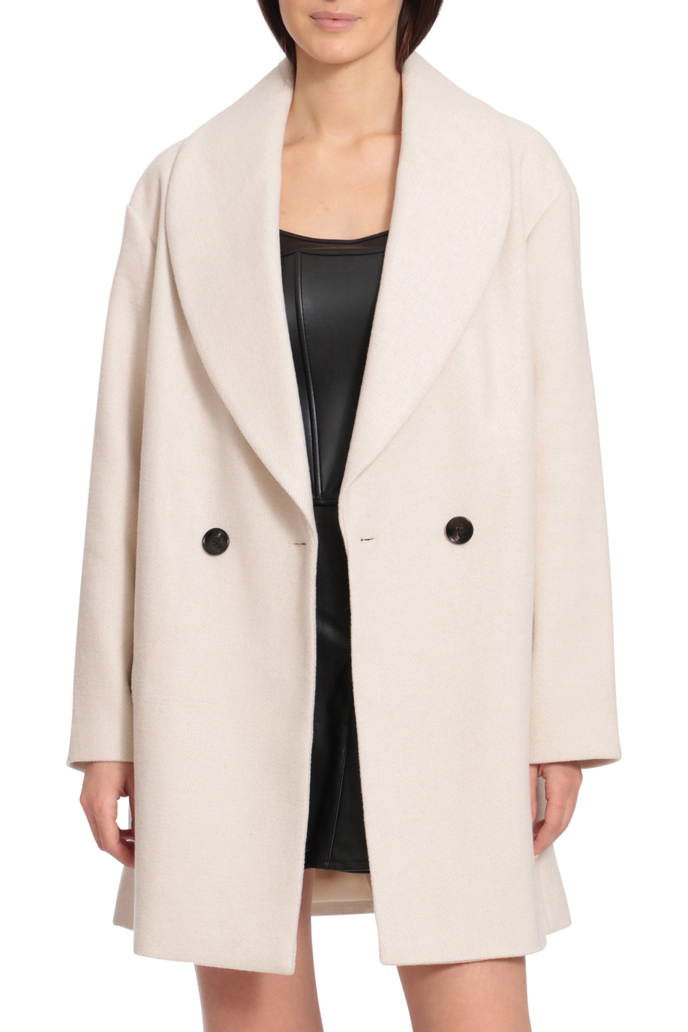Twill Shawl Collar Oversized Peacoat sold by Avec Les Filles product image thumbnail 2