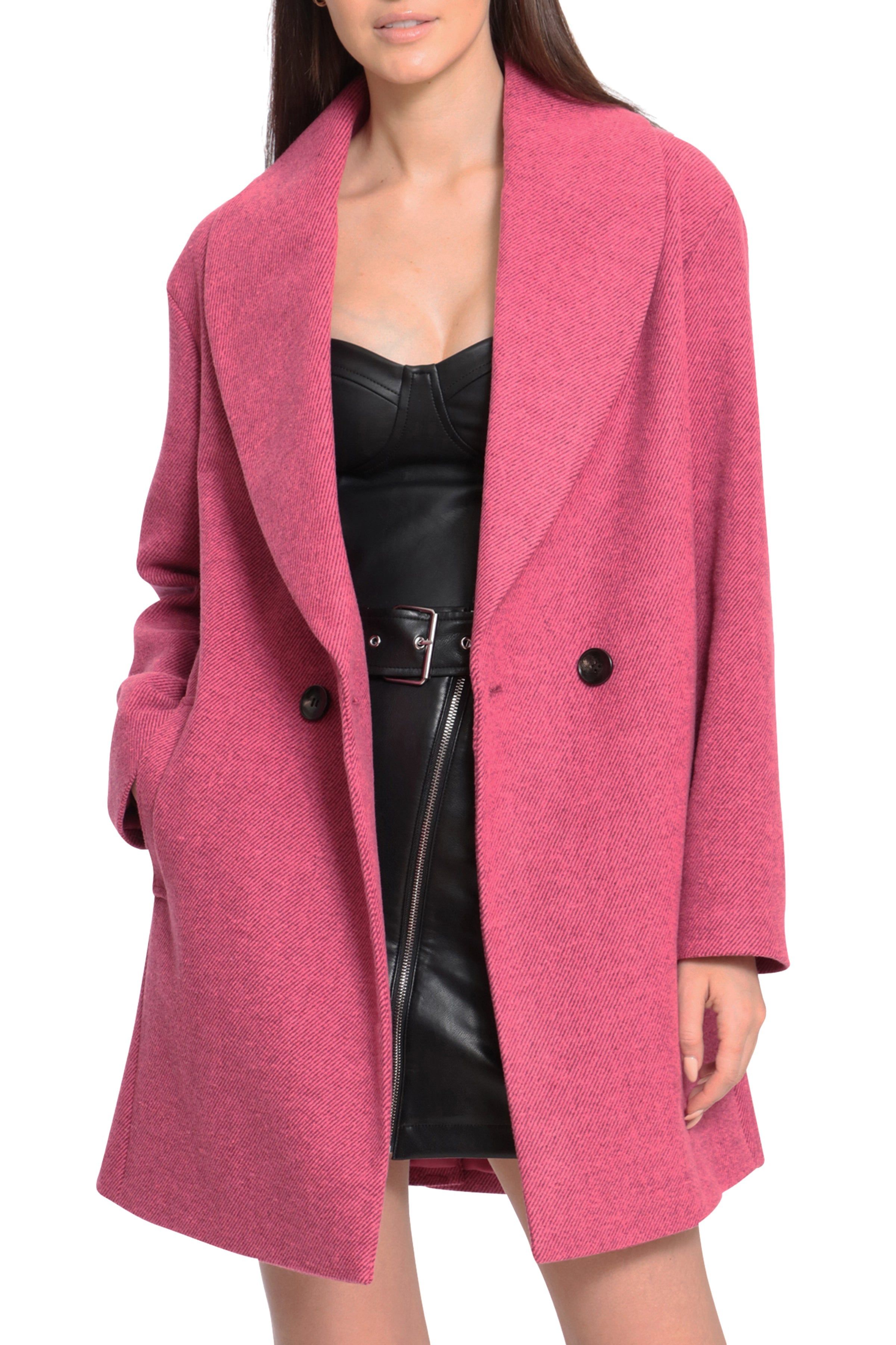 Twill Shawl Collar Oversized Peacoat sold by Avec Les Filles