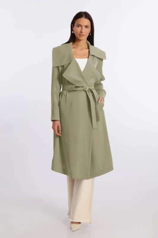 Belted Drape Trench Coat sold by Avec Les Filles
