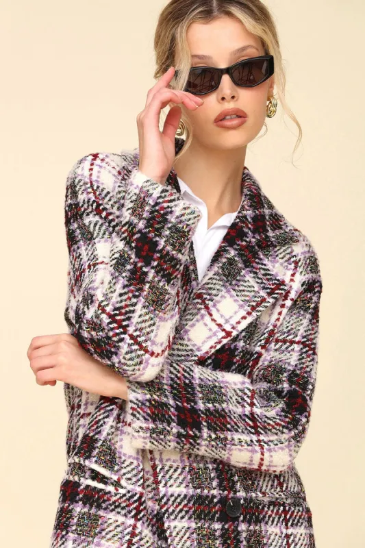 Plaid Bouclé Relaxed Raglan Coat sold by Avec Les Filles