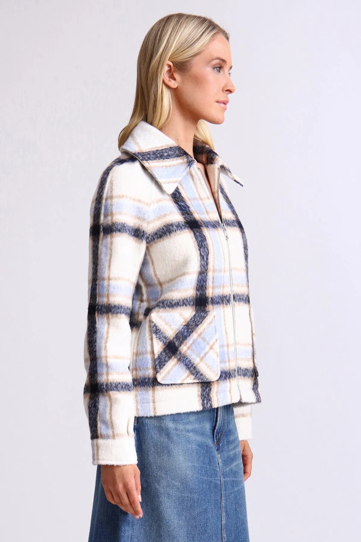 Brushed Plaid Zip-Front Jacket sold by Avec Les Filles product image thumbnail 4
