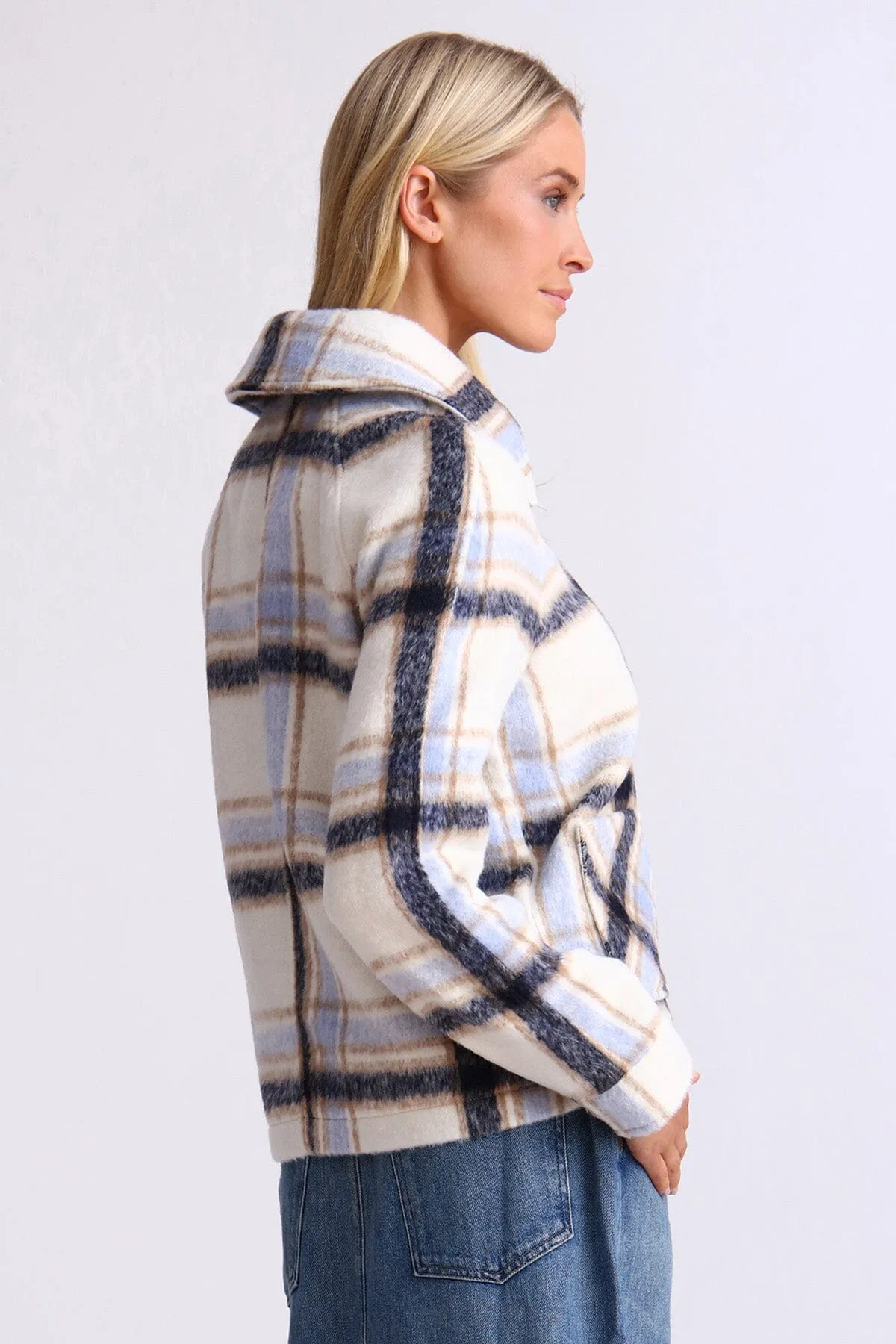 Brushed Plaid Zip-Front Jacket sold by Avec Les Filles product image thumbnail 5