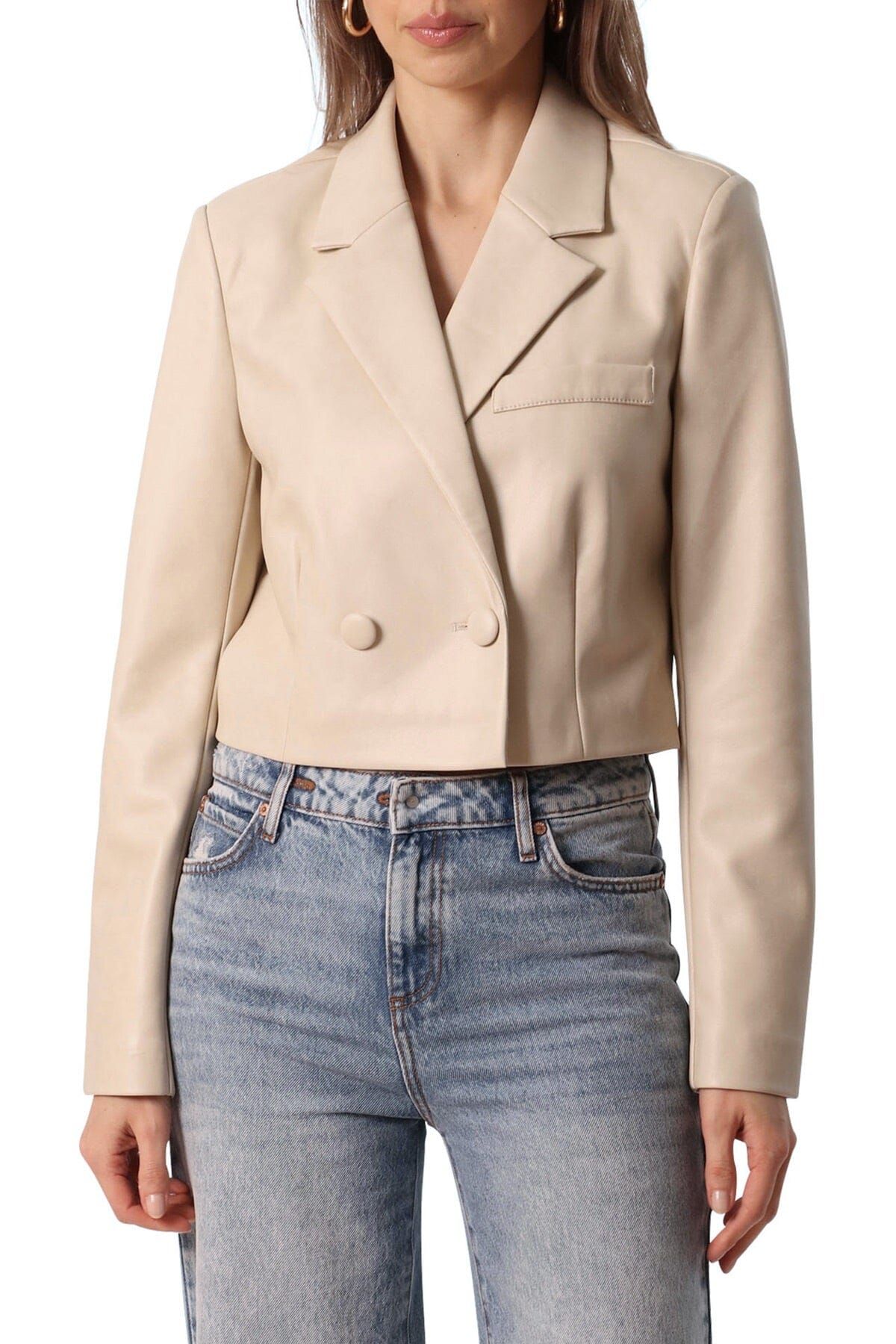 Faux-Ever Leather™ Cropped Blazer sold by Avec Les Filles product image thumbnail 4