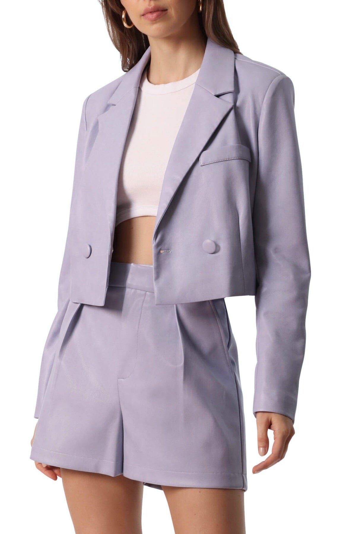 Faux-Ever Leather™ Cropped Blazer sold by Avec Les Filles product image thumbnail 7