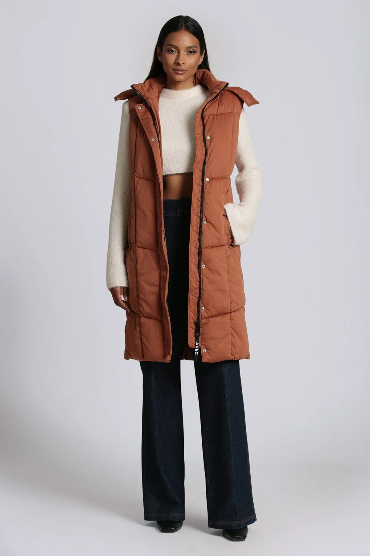 Thermalpuff™ Hooded Longline Puffer Vest sold by Avec Les Filles product image thumbnail 5