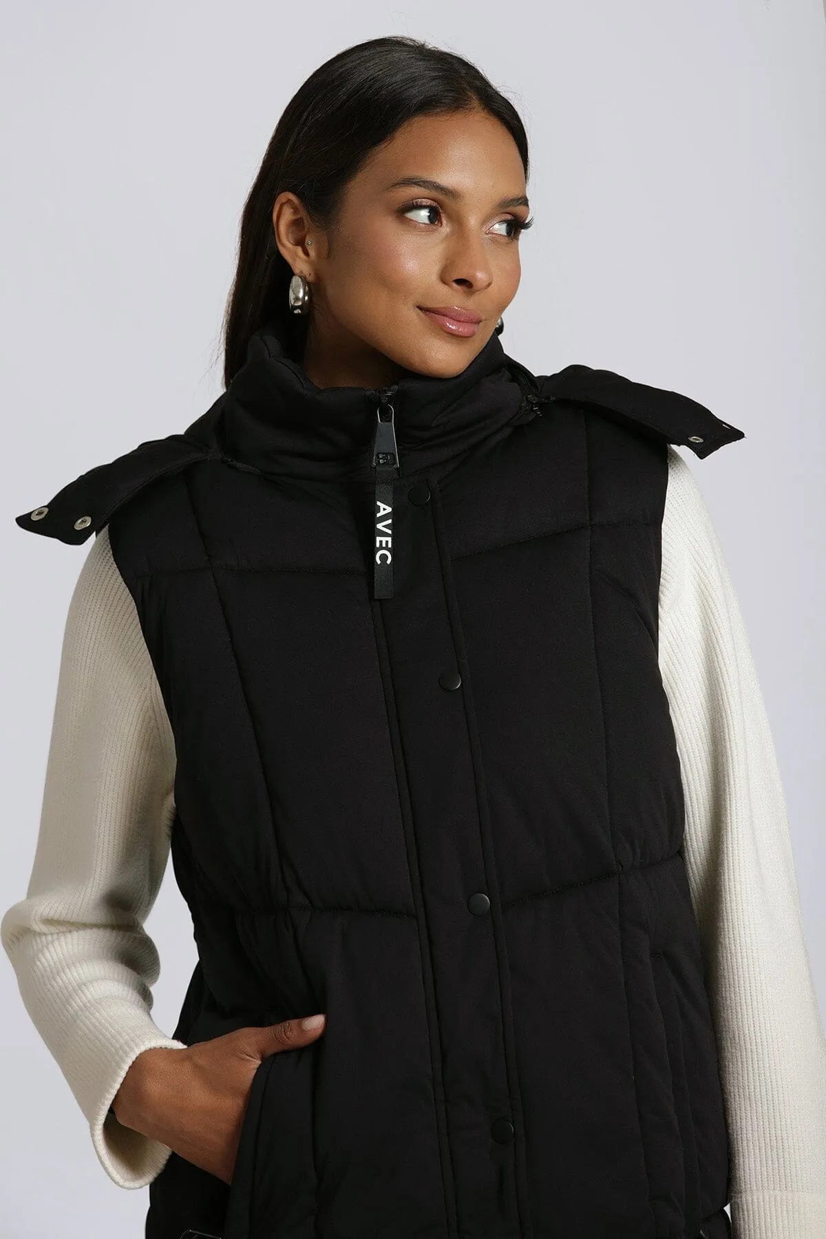 Thermalpuff™ Hooded Longline Puffer Vest sold by Avec Les Filles product image thumbnail 4