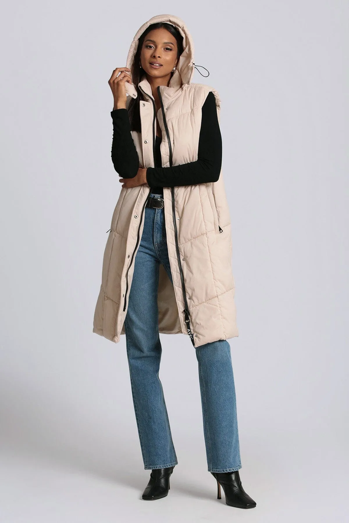 Thermalpuff™ Hooded Longline Puffer Vest sold by Avec Les Filles product image thumbnail 2