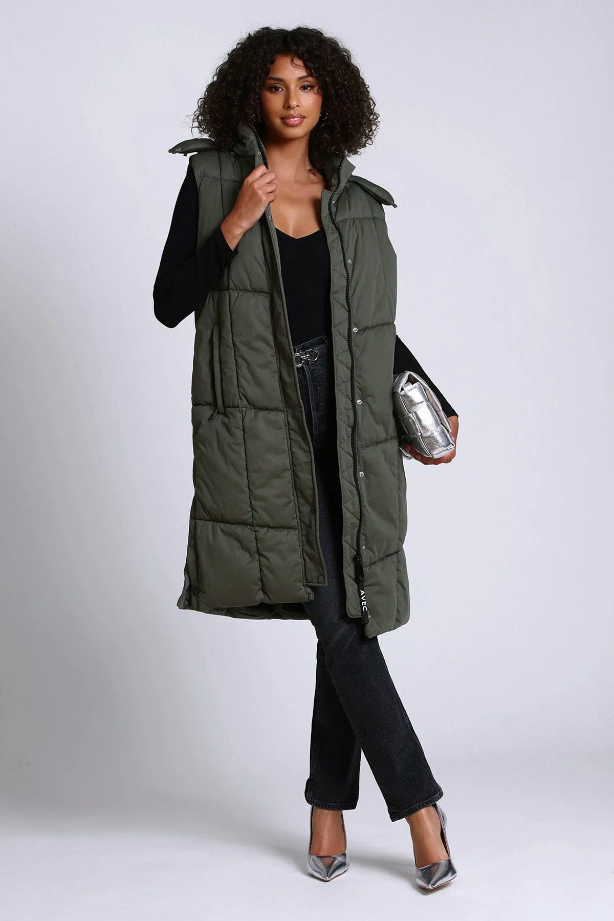 Thermalpuff™ Hooded Longline Puffer Vest sold by Avec Les Filles product image thumbnail 3