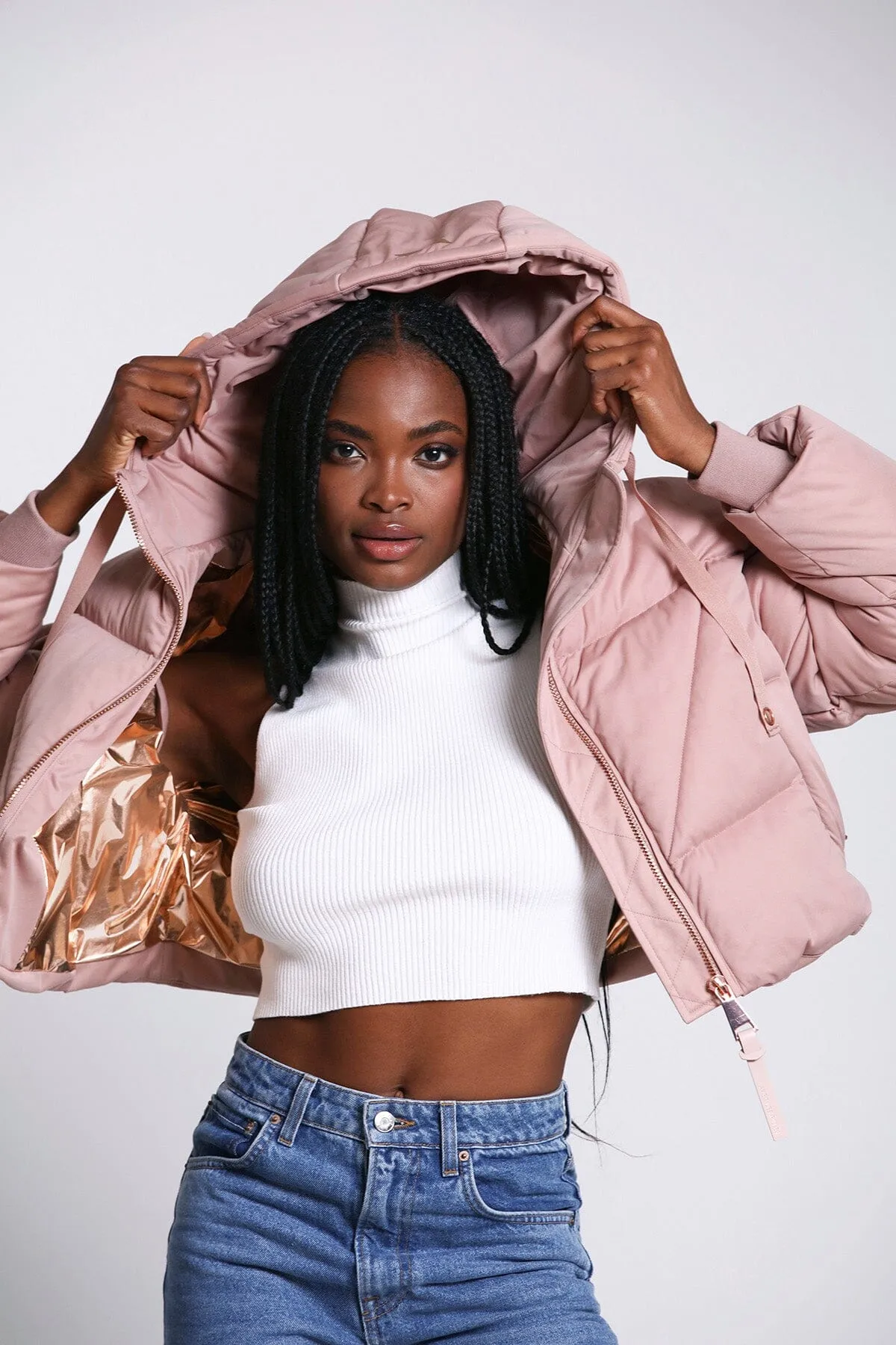 Thermalpuff™ Cropped Knit Puffer Jacket sold by Avec Les Filles