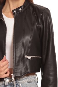 Faux-Ever Leather™ Cropped Moto Jacket sold by Avec Les Filles