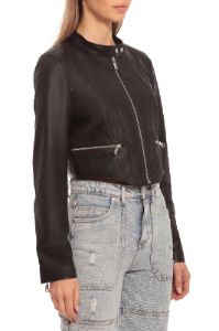 Faux-Ever Leather™ Cropped Moto Jacket sold by Avec Les Filles