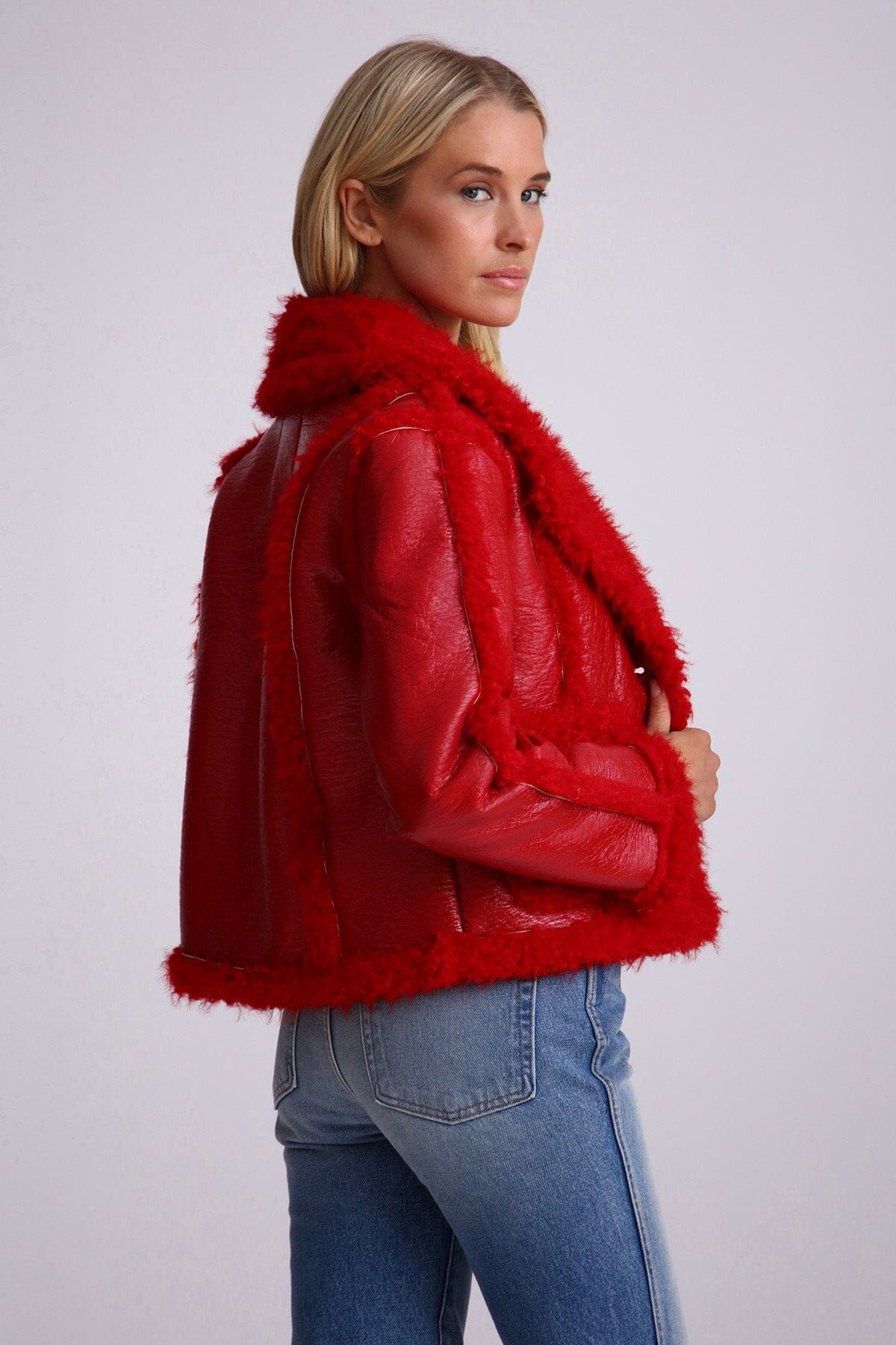 Glazed Faux Shearling Jacket sold by Avec Les Filles product image thumbnail 6