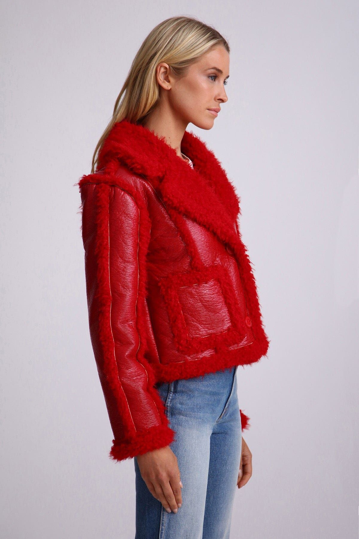 Glazed Faux Shearling Jacket sold by Avec Les Filles product image thumbnail 5