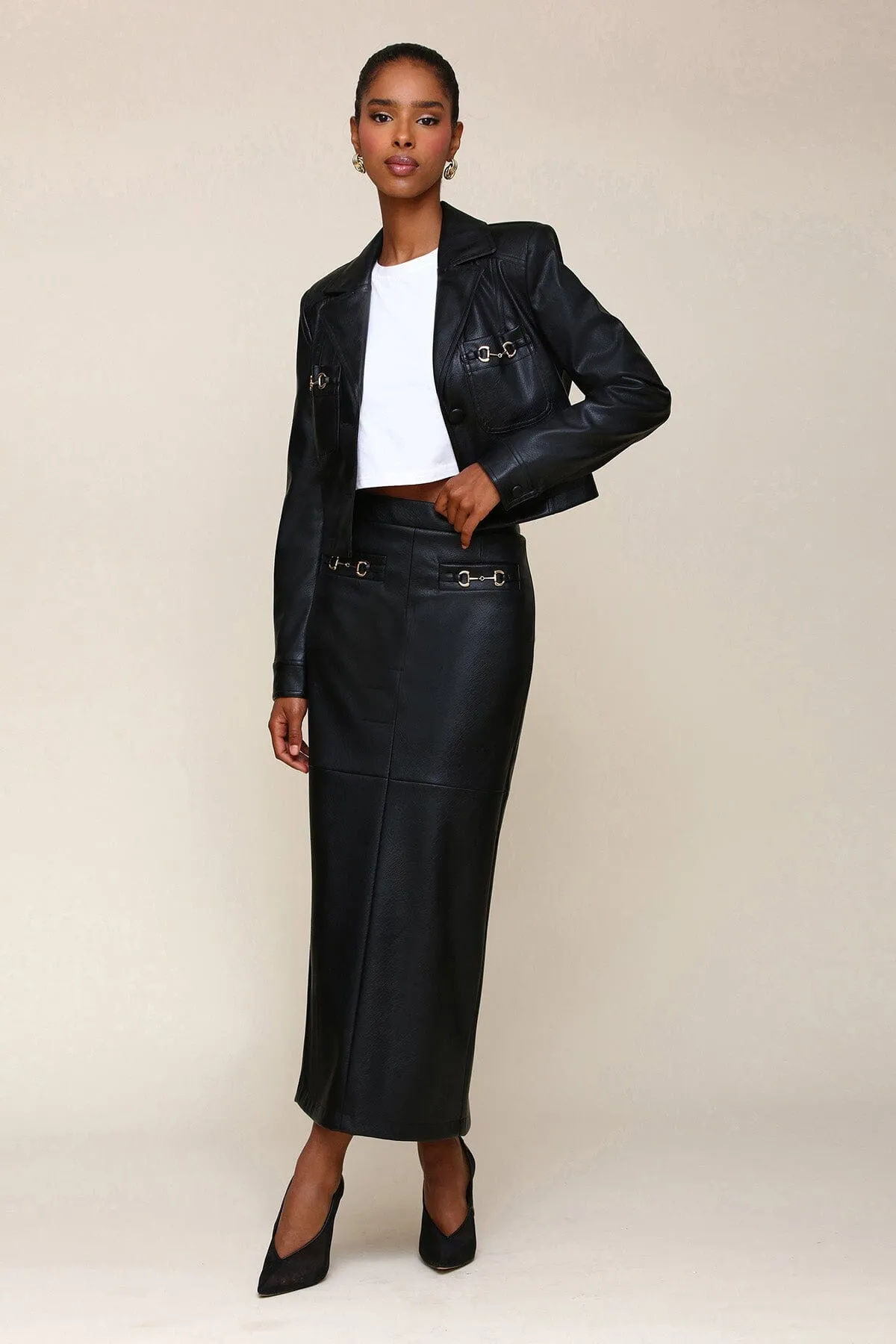 Equestrian Faux-Ever Leather™ Blazer sold by Avec Les Filles product image thumbnail 3