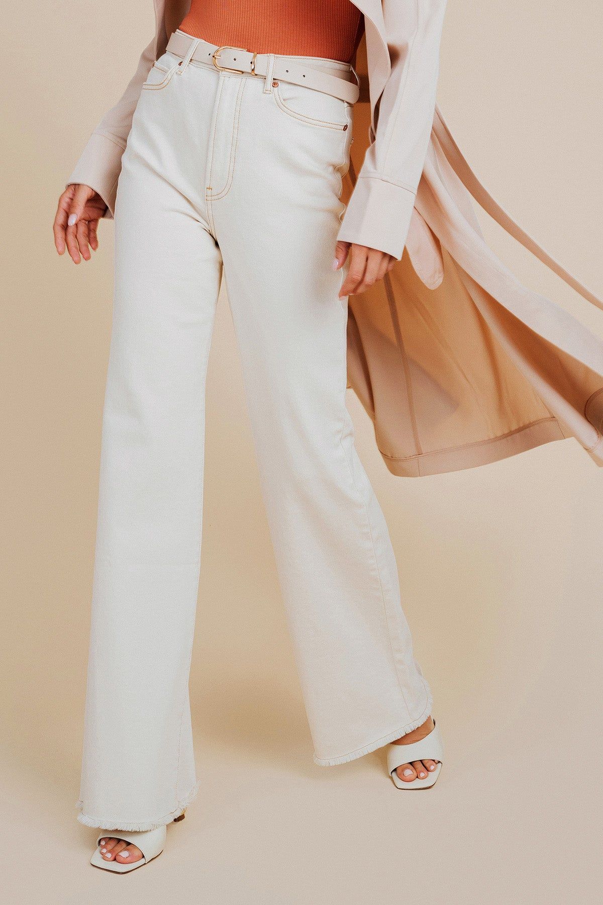 High Rise Stretch Flare Jeans sold by Avec Les Filles