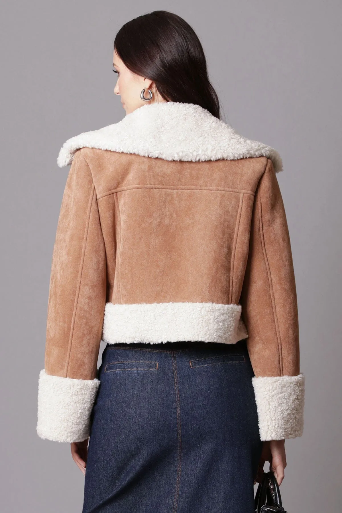 Cropped Faux Shearling Jacket sold by Avec Les Filles product image thumbnail 5