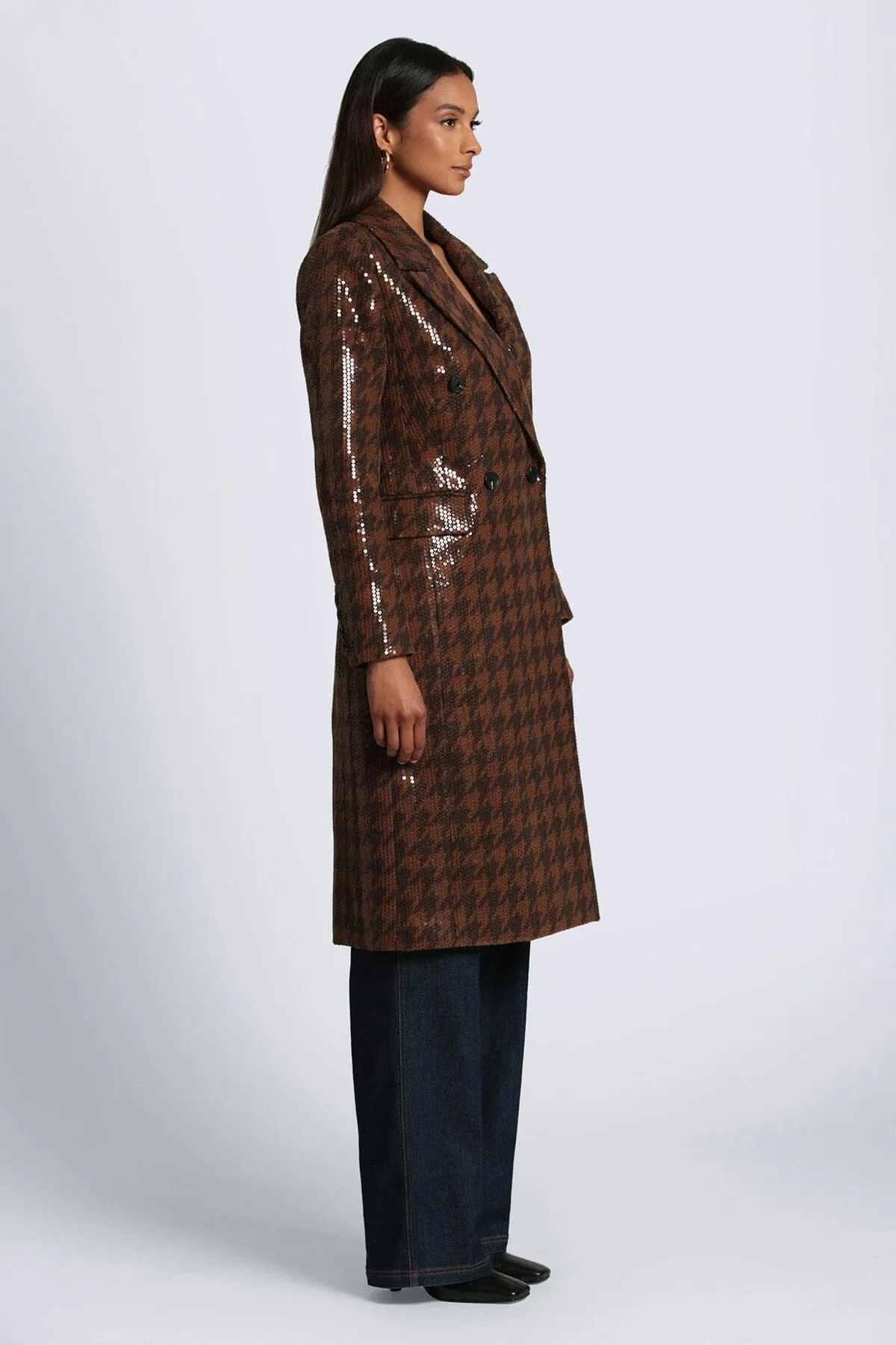 Sequin Houndstooth Tailored Coat sold by Avec Les Filles product image thumbnail 5
