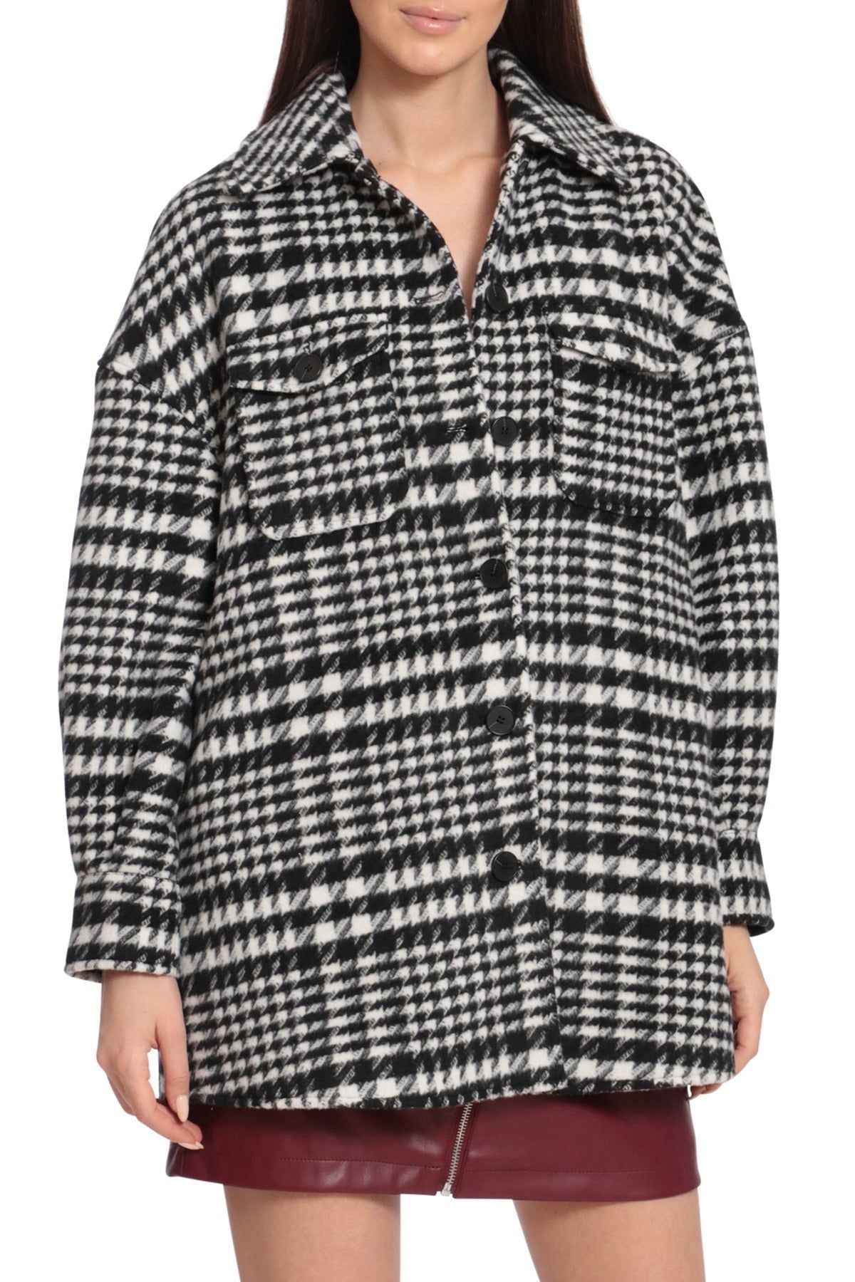 Plaid Houndstooth Oversized Shacket sold by Avec Les Filles product image thumbnail 2