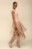 Faux Suede Tiered Fringe Midi Dress sold by Avec Les Filles