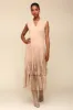 Faux Suede Tiered Fringe Midi Dress sold by Avec Les Filles