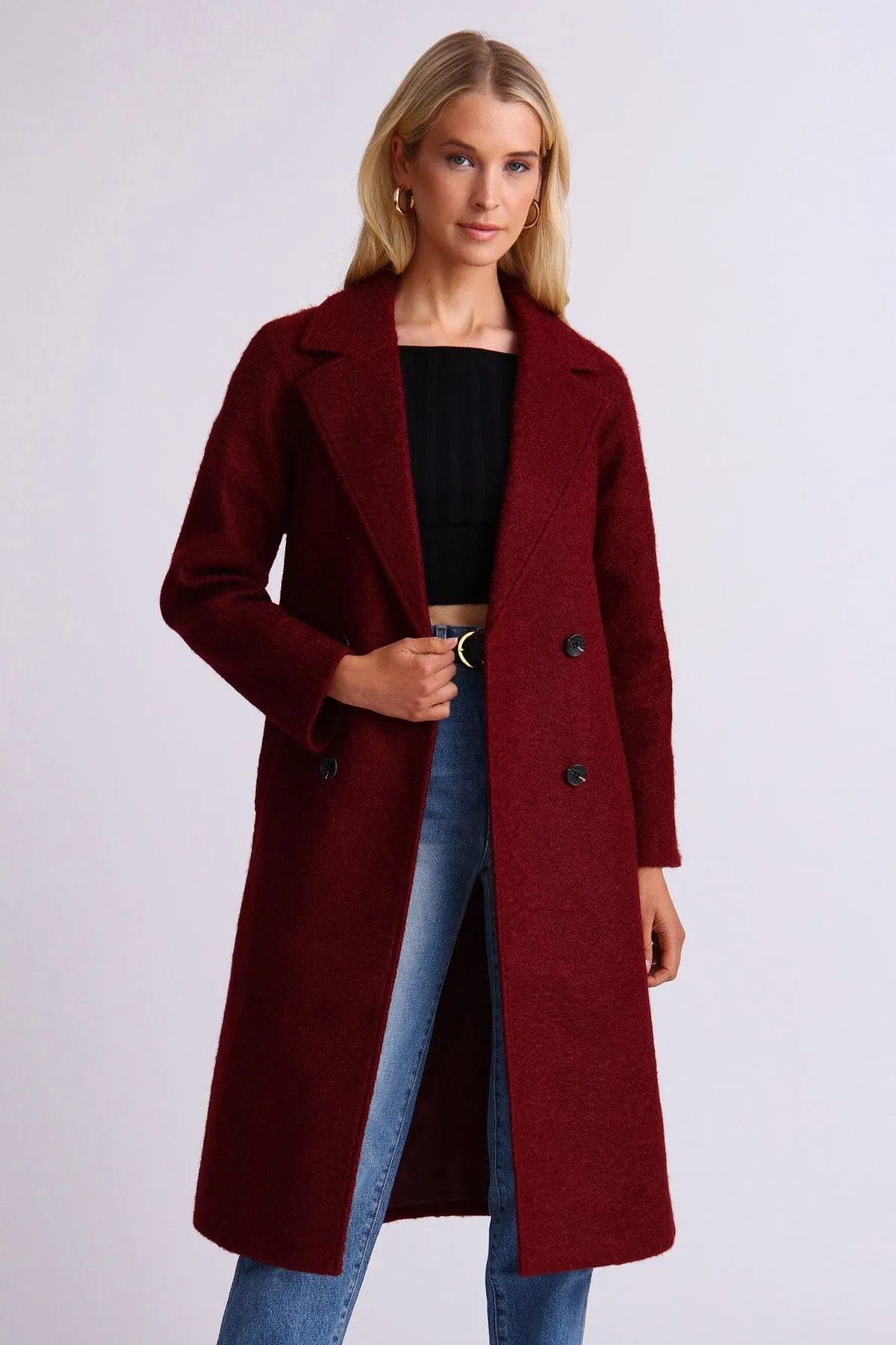 Textured Belted Walker Coat sold by Avec Les Filles product image thumbnail 3