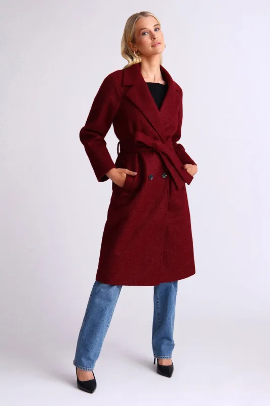 Textured Belted Walker Coat sold by Avec Les Filles