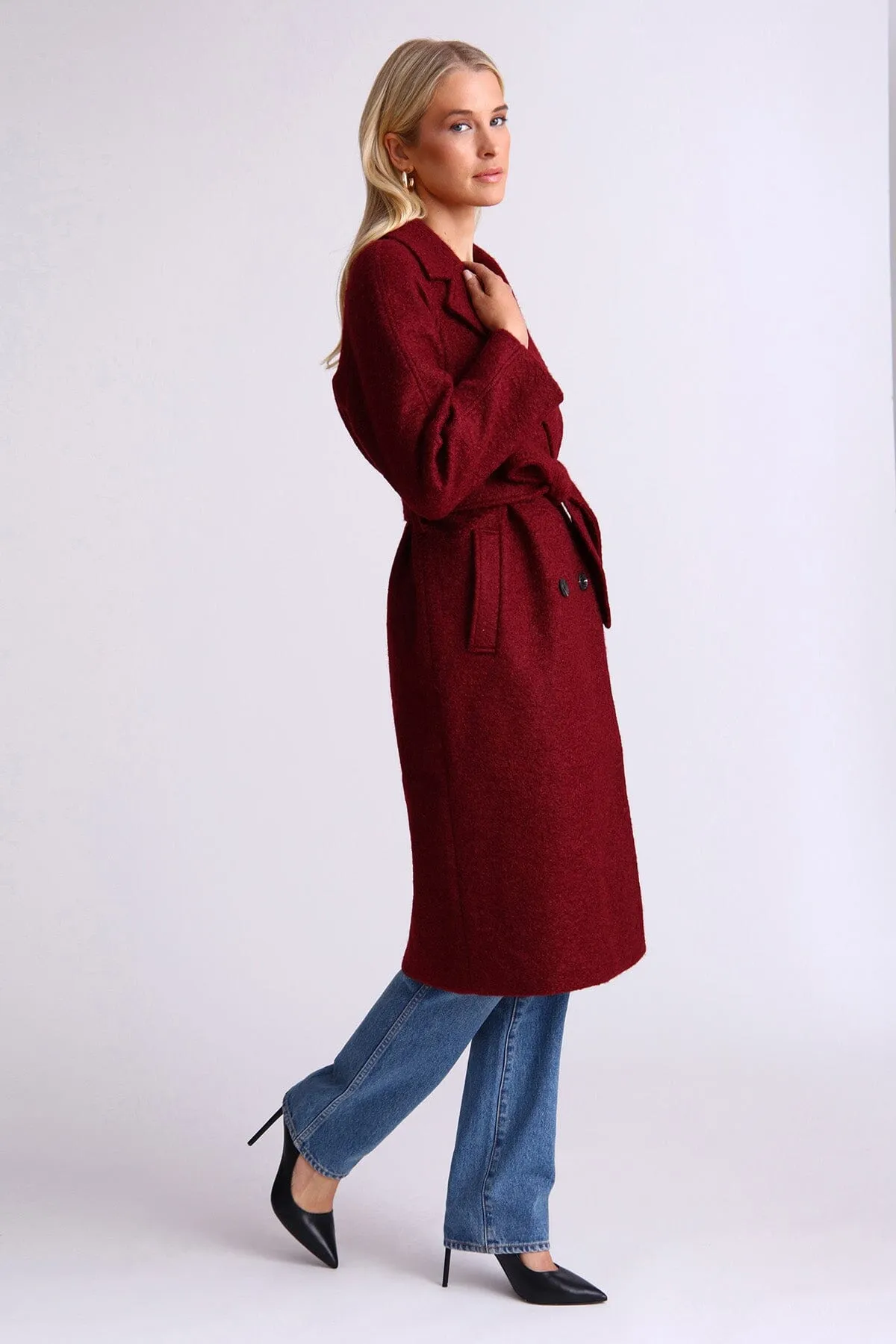 Textured Belted Walker Coat sold by Avec Les Filles product image thumbnail 4