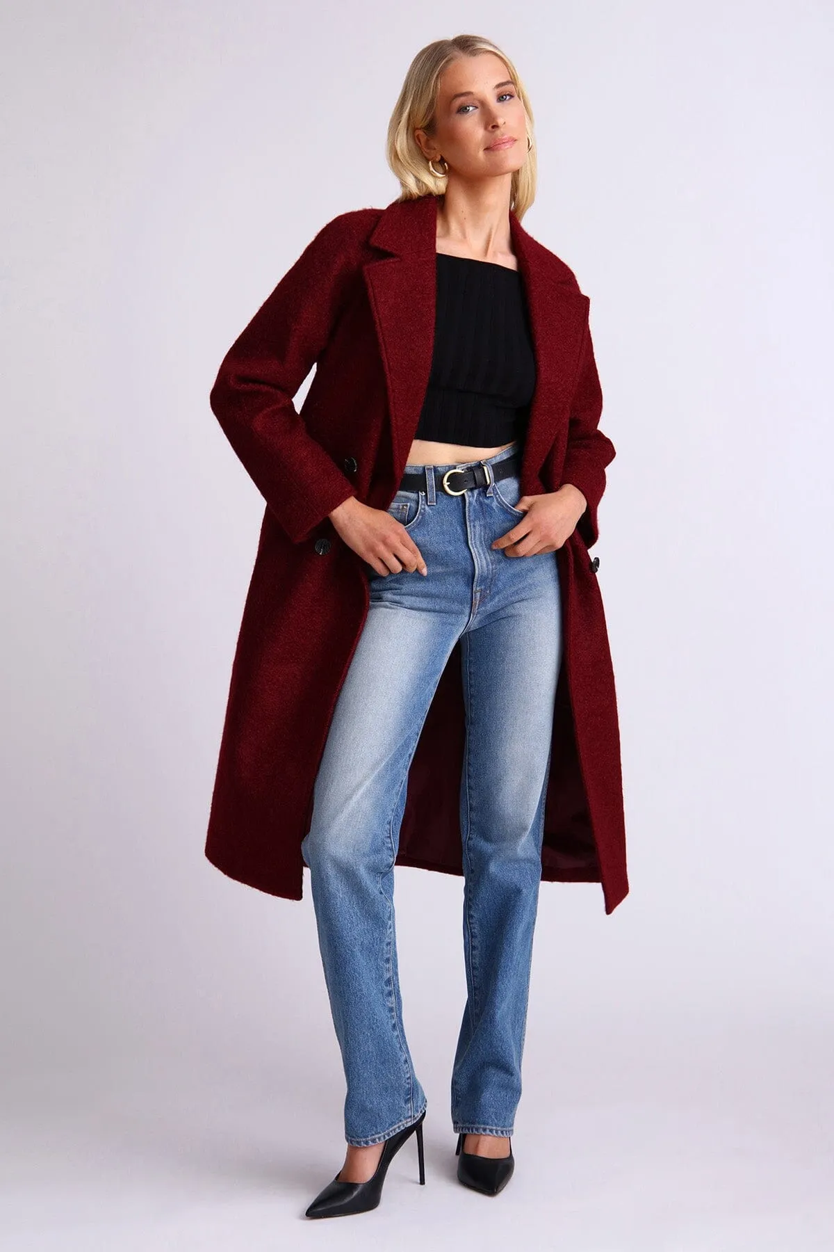 Textured Belted Walker Coat sold by Avec Les Filles product image thumbnail 2