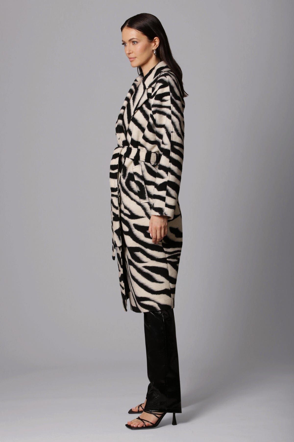 Zebra Print Belted Coat sold by Avec Les Filles product image thumbnail 5