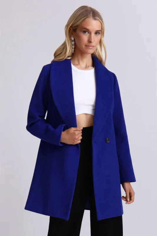 Twill Wool Blend Shawl Collar Peacoat sold by Avec Les Filles