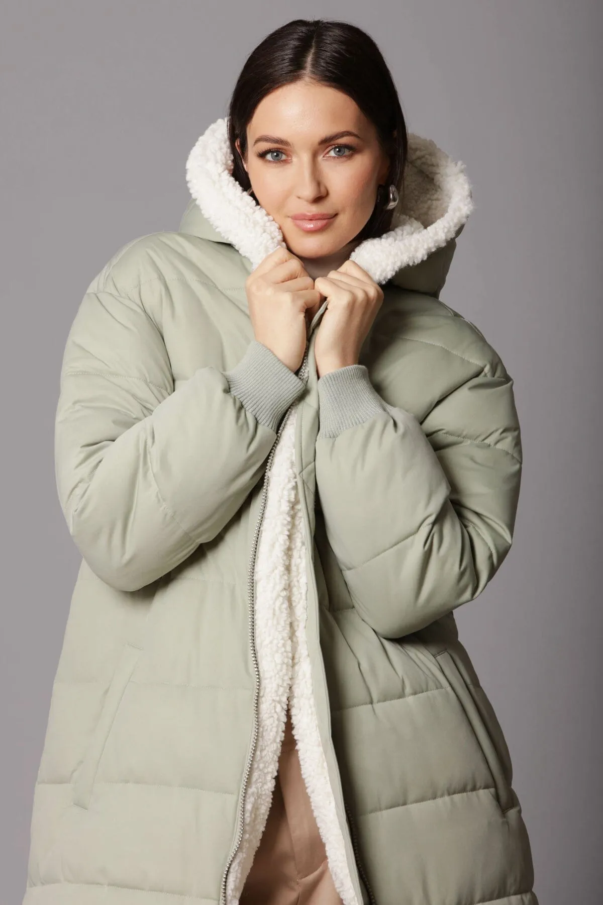 Faux Fur-Lined Puffer Coat sold by Avec Les Filles product image thumbnail 2