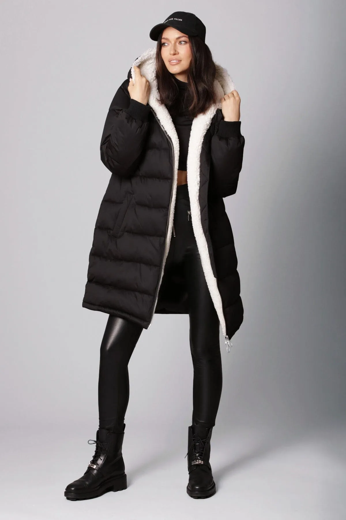 Faux Fur-Lined Puffer Coat sold by Avec Les Filles product image thumbnail 4